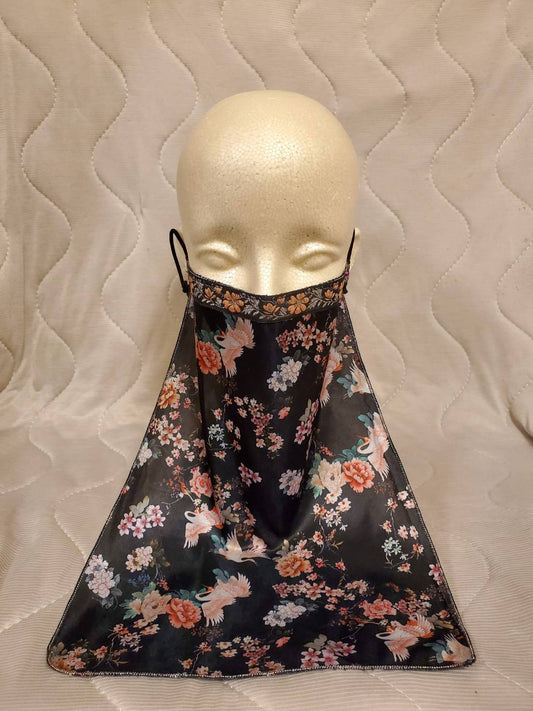 Face veil mask (floral pattern)