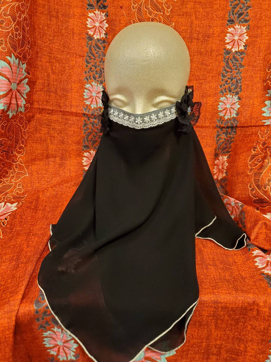 Face veil mask (black lace 2)