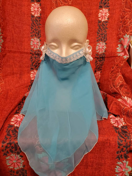 Face veil mask (light blue)